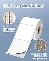 Vista 4 de White 4"x4" Label Stickers Roll for Thermal Label Printer - 700 PCS Thermal Labels - WaterOilproof Mailing Labels for Small Business Supplies