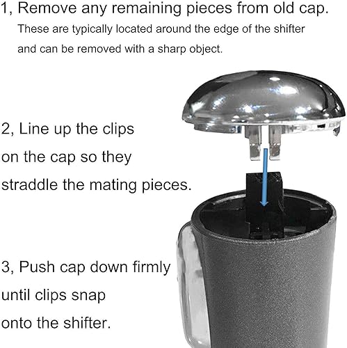 Miniatura 4 de BASIKER Pomo de palanca de cambios F150 Tapa cromada para Ford F-150 2004 2005 2006 patente pendiente con clips fuertes Triple cromado fácil