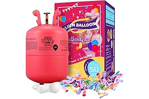 13L Helium Tank for Balloons: Fill Up to 50 Latex Balloons with Ease