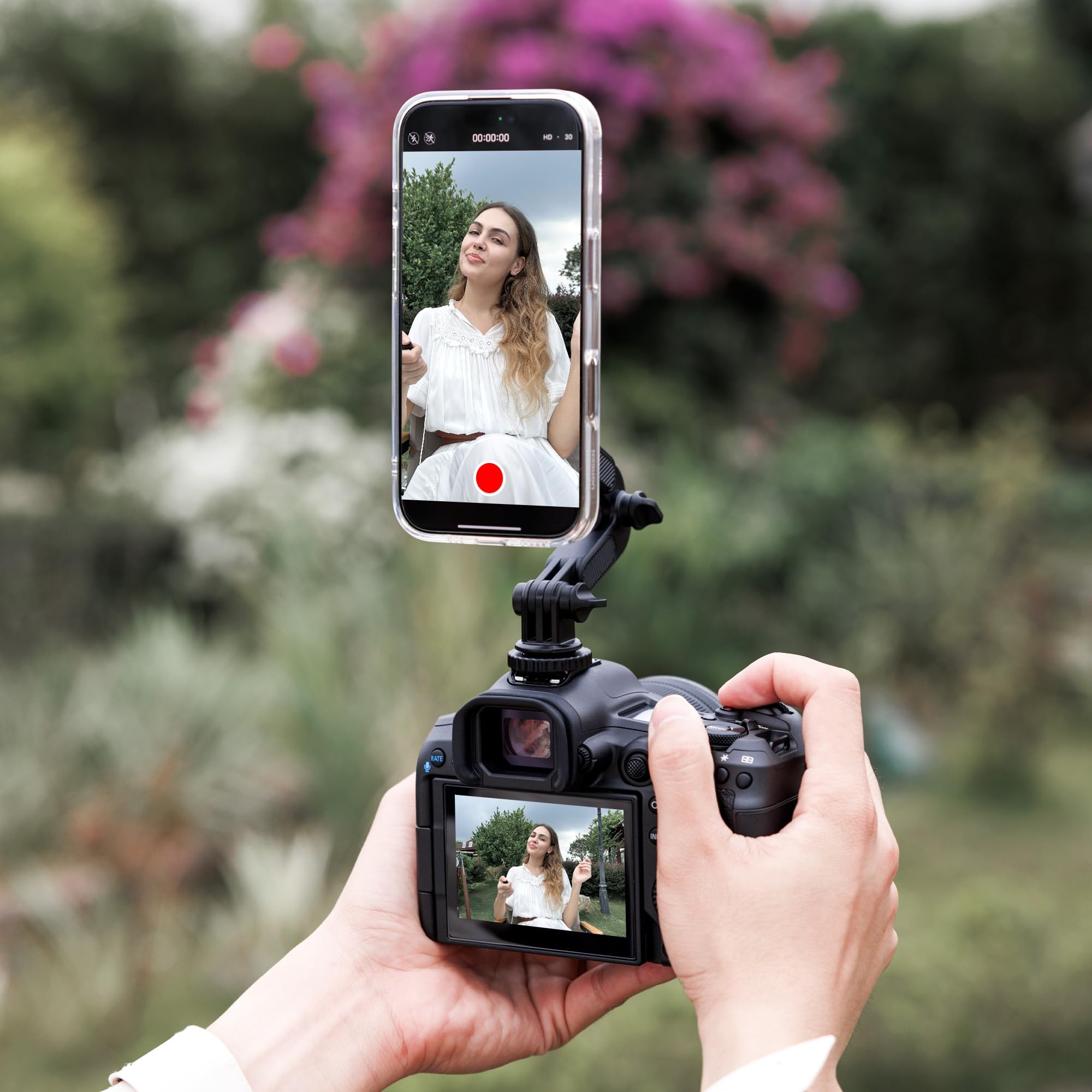 JJC Magnetyczny uchwyt na statyw do telefonu z zimną stopką, śrubą 1/10,2 cm, elastyczny regulowany adapter stojaka do iPhone 16, 15, 14, 13 i Gopro Hero 13, 12, 11, kamer DJI