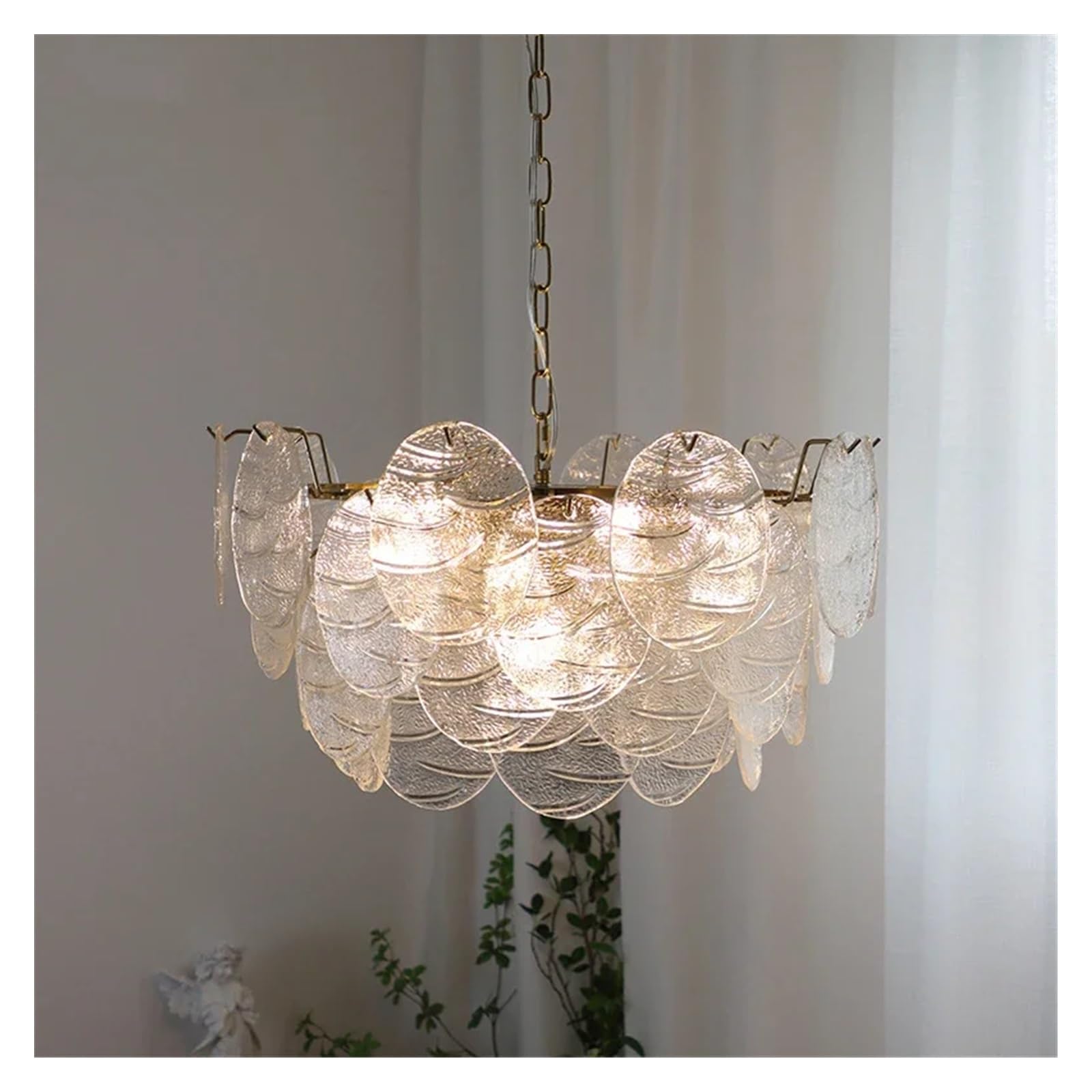 Lustre en verre LED à trois couches de 400mm pour une suspension moderne