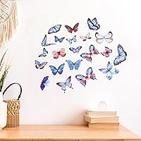 Vista 7 de 80 calcomanías de pared de mariposa 3D, calcomanías de pared de mariposas coloridas extraíbles, decoraciones de mariposa para decoración del hogar