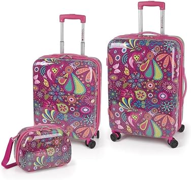 Set 2 Maletas 55/64 C22-M + Neceser ABS Gabol Lucky : Amazon.es: Equipaje