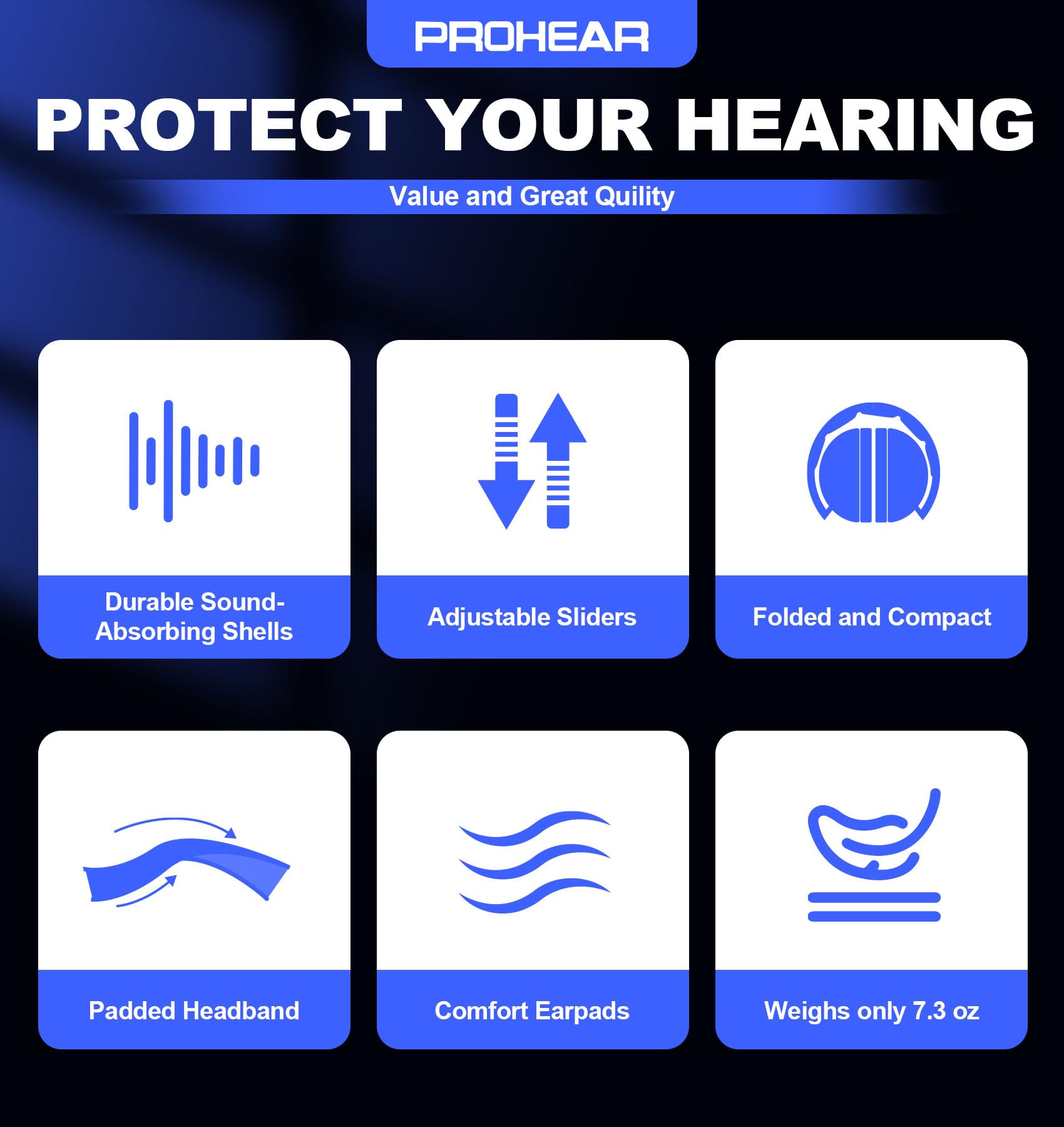 PROHEAR Ear Muffs - 28dB Noise Reduction -8
