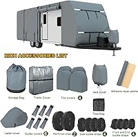 Vista 9 de Mofeez Cubierta para cámper, extragruesa, 7 capas, de 22 a 24 pies, resistente al viento, impermeable, antidesgarros, parches adhesivos