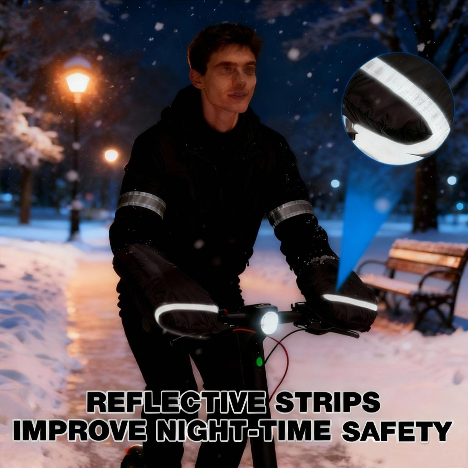 Manicotti Universale per Manubrio Moto, Manubrio Antivento Inverno Scooter, Ispessito di Protezione Guanti Caldi Moto con Peluche, Applica a Inverno Mano Prevenire Congelamento Mani