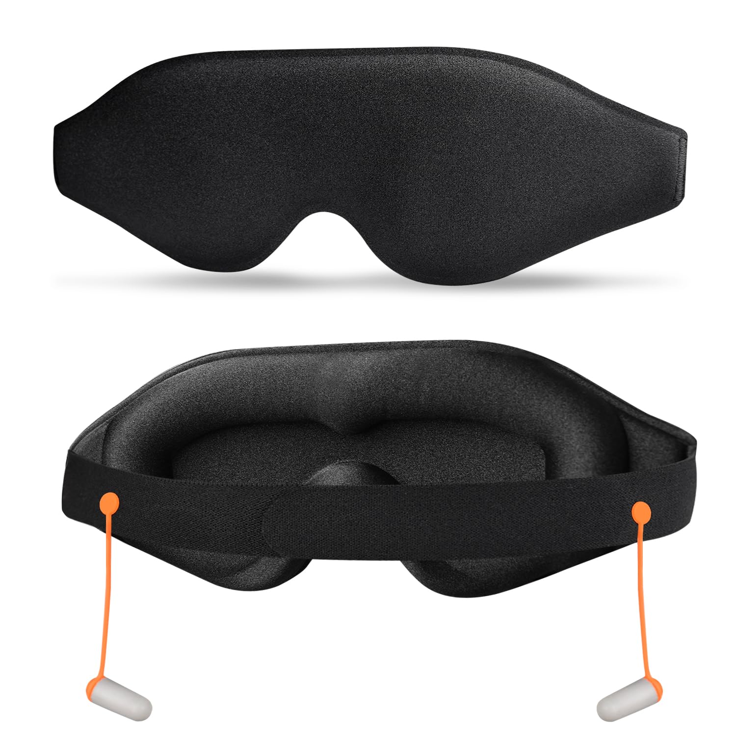 Mezeic Sleep Mask with Earplugs 3D Contoured Eye Mask Light Blocking Sleeping Masks for Women Men Zero Eye