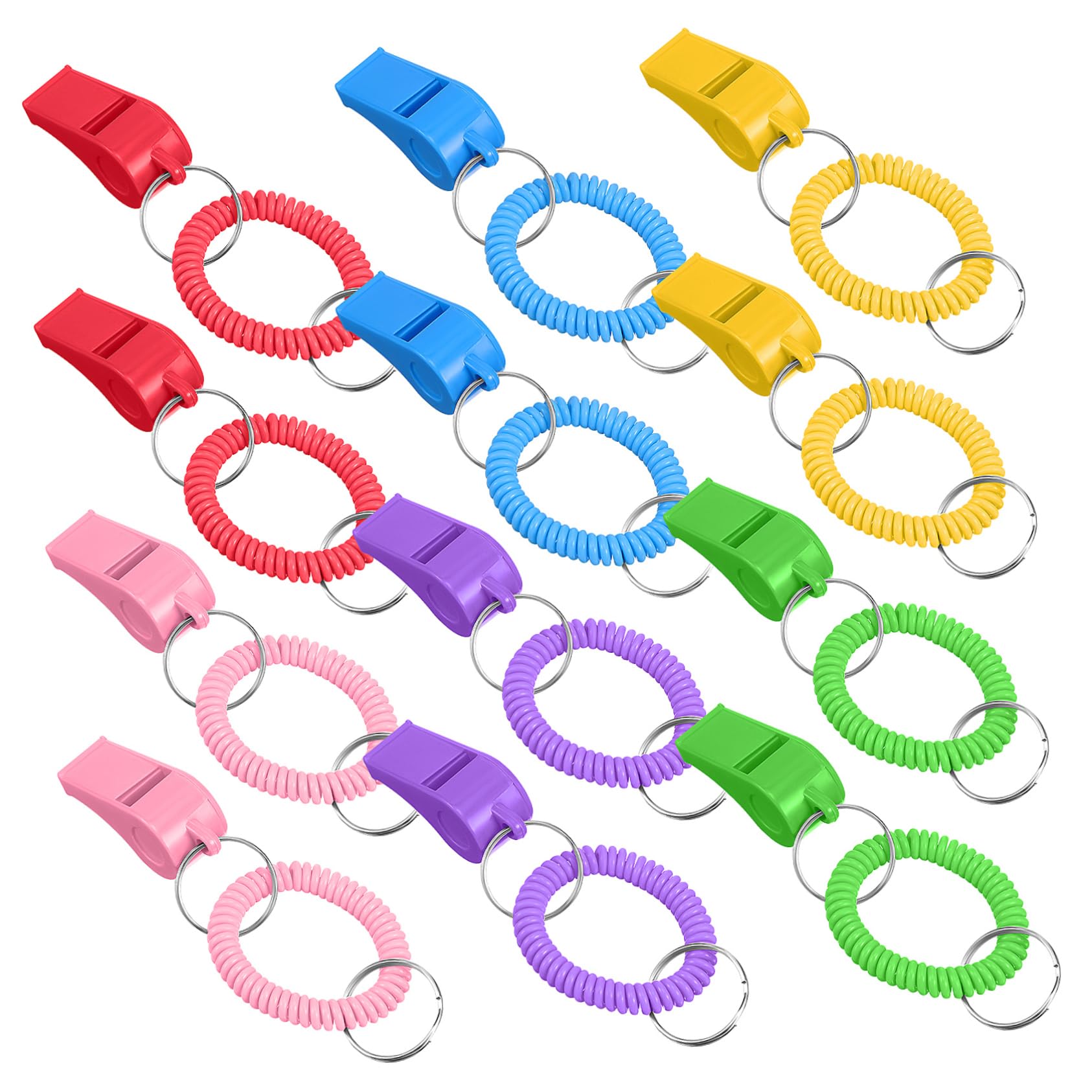 Yardwe 4 Set Fischietto di Plastica Deterrente più Forte Fischio All'aperto Campane Fischietto Impermeabile Fischietto Natalizio Cronometro Arbitro Catena Forte Fischio Sport 12 Pezzi * 4