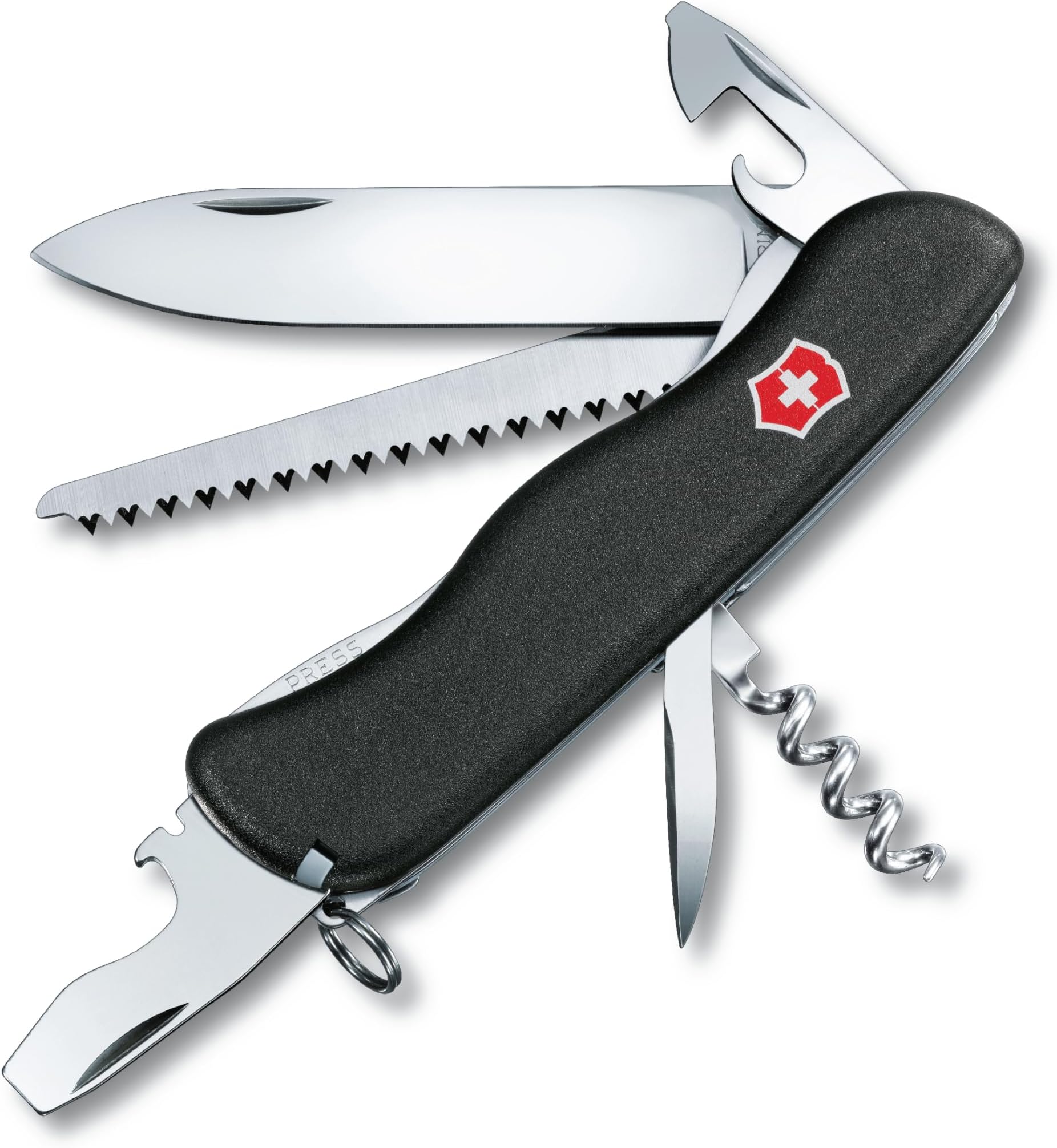 Victorinox Swiss Army Knife - Forester - 12 Functions, Multi-utility Tool - Black, 111mm