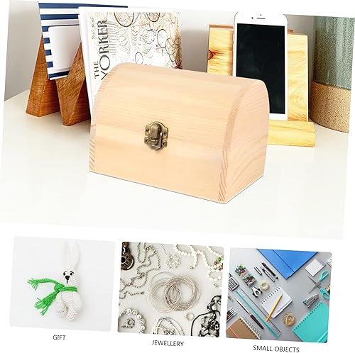 Miniatura 4 de Cofre del tesoro pirata, caja de madera sin terminar, caja del tesoro del tesoro, caja de madera pirata, baúl de pirata, soporte transparente, cofre