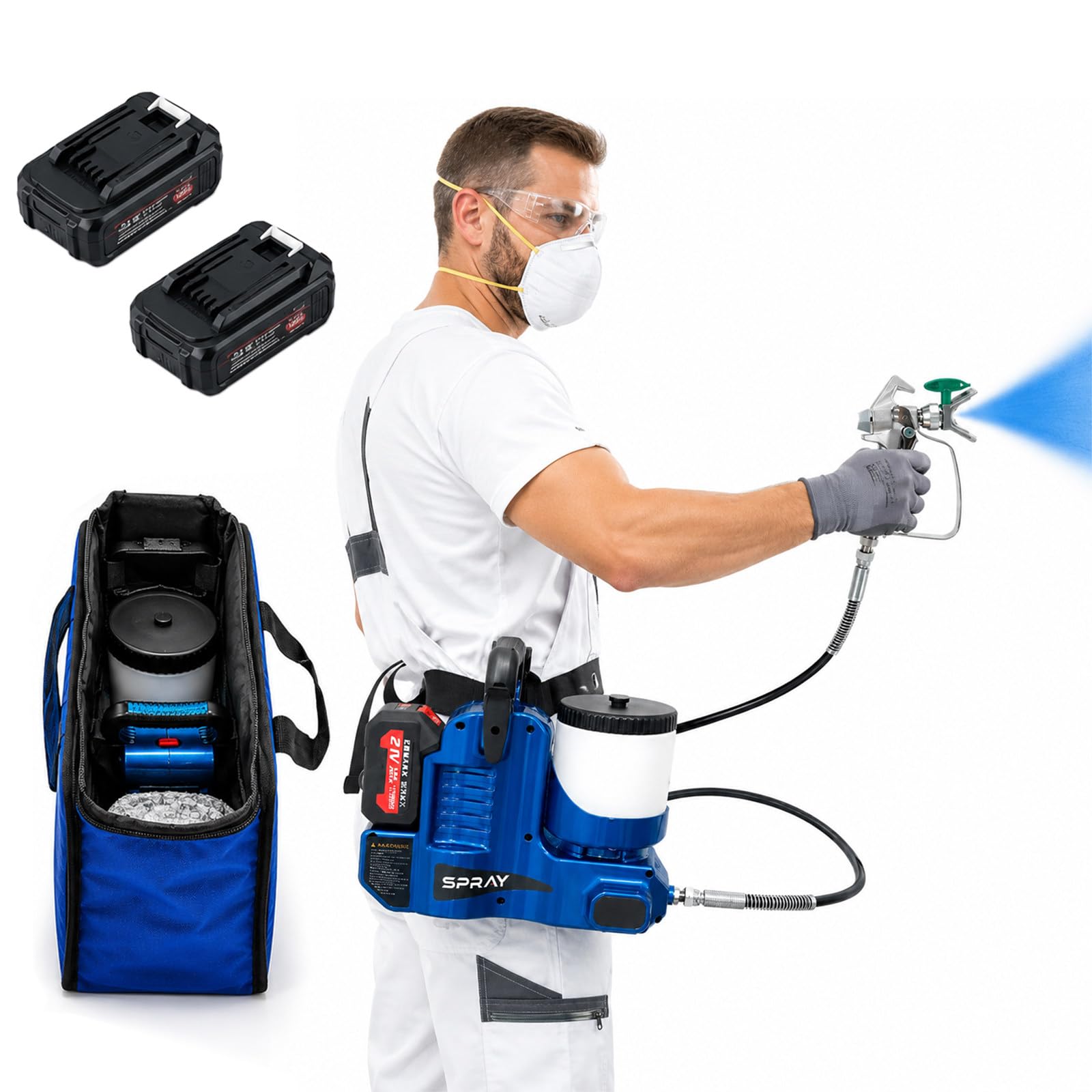 TBANVOO 550w Portable Paint Sprayer, Quick Shot Paint Sprayer, 1.2l Capacity, 6-Level Adjustable Pressure, for Industry, Home, Construction, Maintenance