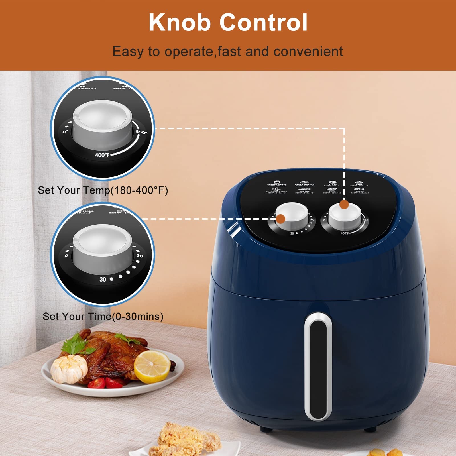 Air Fryer 4.5 QT Airfryer 85 Oilless Hot Air Fryer Cooker Classic