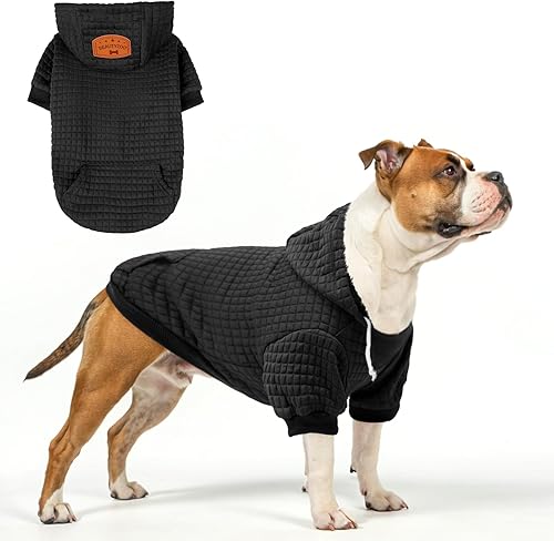 Vista 195 de BEAUTYZOO Suéter con capucha para perros pequeños y medianos con bolsillos, ropa para perros pequeños y medianos, abrigos de algodón laminado