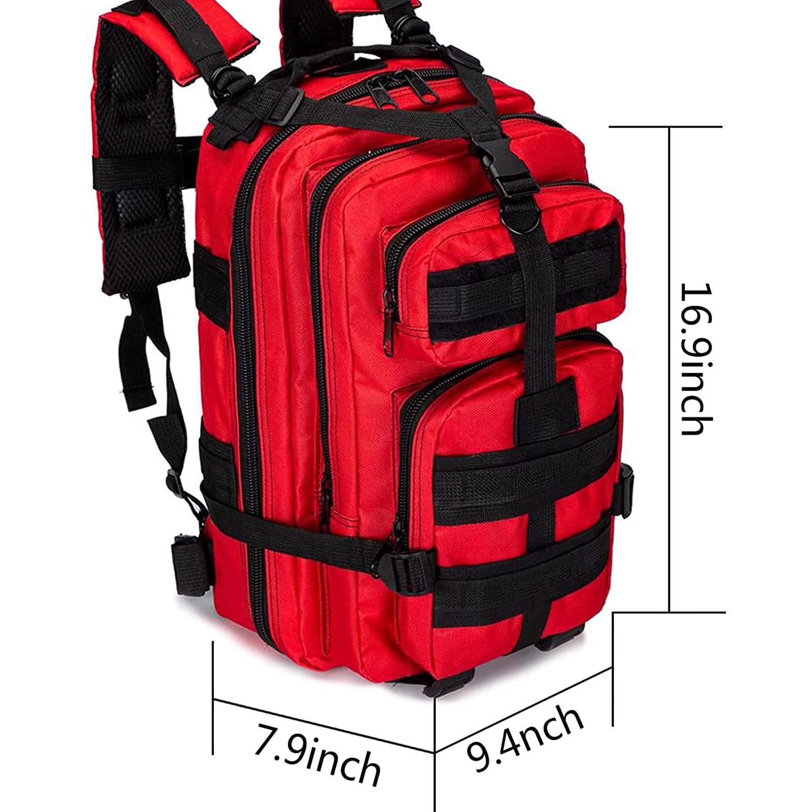 RSGK Zaino di Pronto Soccorso da 20 Litri, Zaino Medico per Soccorritori per Traumi, Borsa per Traumi di Emergenza, per Escursionismo All'aperto, Campeggio, Trekking, Caccia