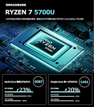 Windowsノート本体 ACEMAGIC AMD Ryzen 5700U 16GB SSD512GB Amazon.co.jp: ACEMAGIC ノートパソコン AMD 5700U ノートPC