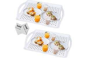 2-Pack Non-Slip Food Serving Trays with Handles