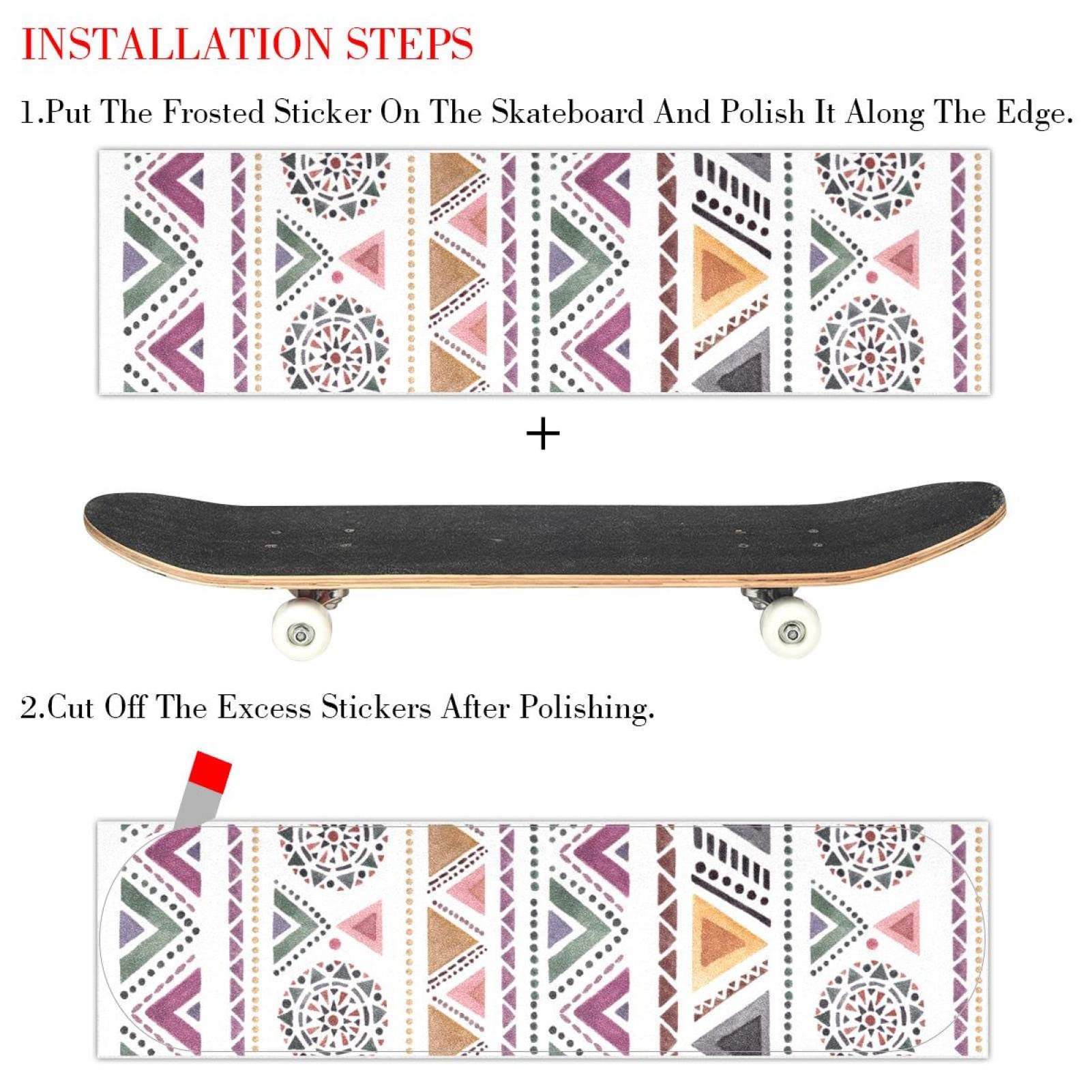 59000E34f1f39 Lot de 2 feuilles de papier abrasif pour planche de skateboard et longboard
