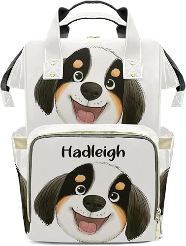 Mochila de pañales personalizada con nombre de acuarela Dod Regalo lo mejor bolsa de pañales impermeable espaciosa para hombres y mujeres