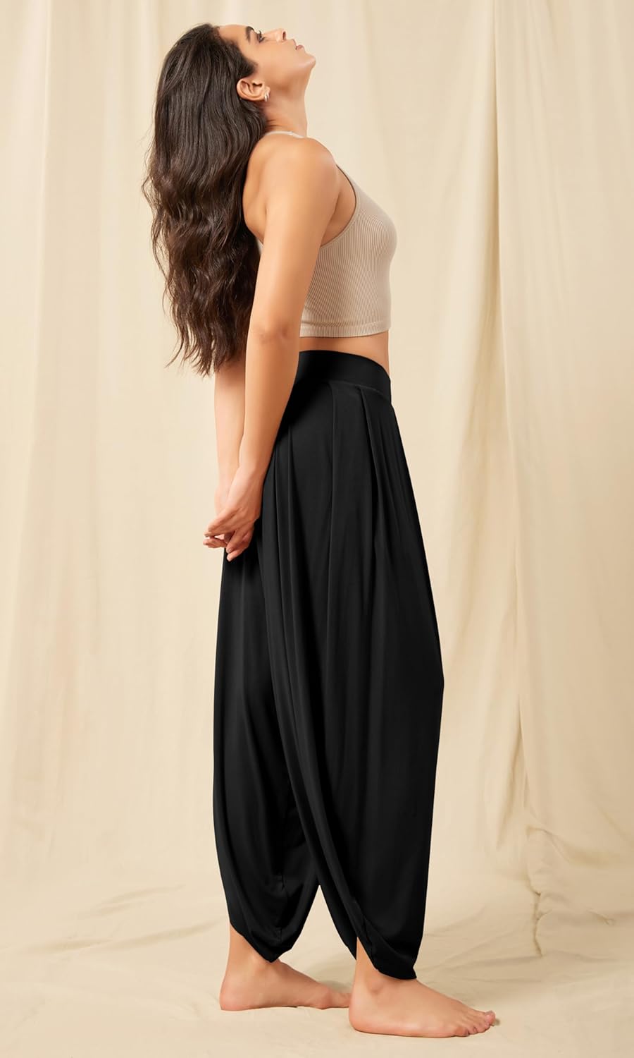 ODODOS Women's Wide Leg Pants with Pockets Lightweight Loose Draped Casual Palazzo Lounge Pajama Harem Pants - Image 4