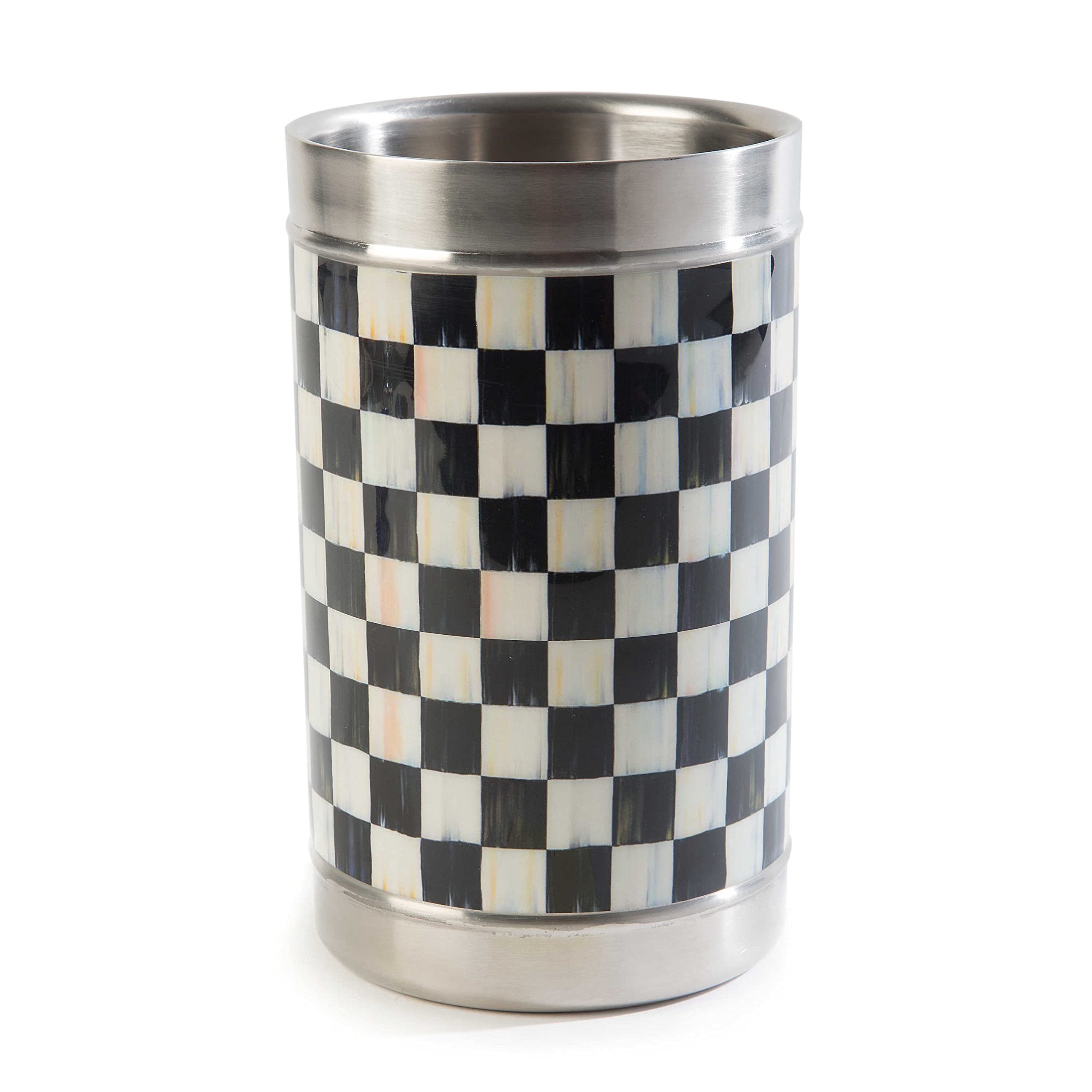 MACKENZIE-CHILDS 3260 Gold Wine Cooler, Black-and-White Courtly Check — Amazon image 7