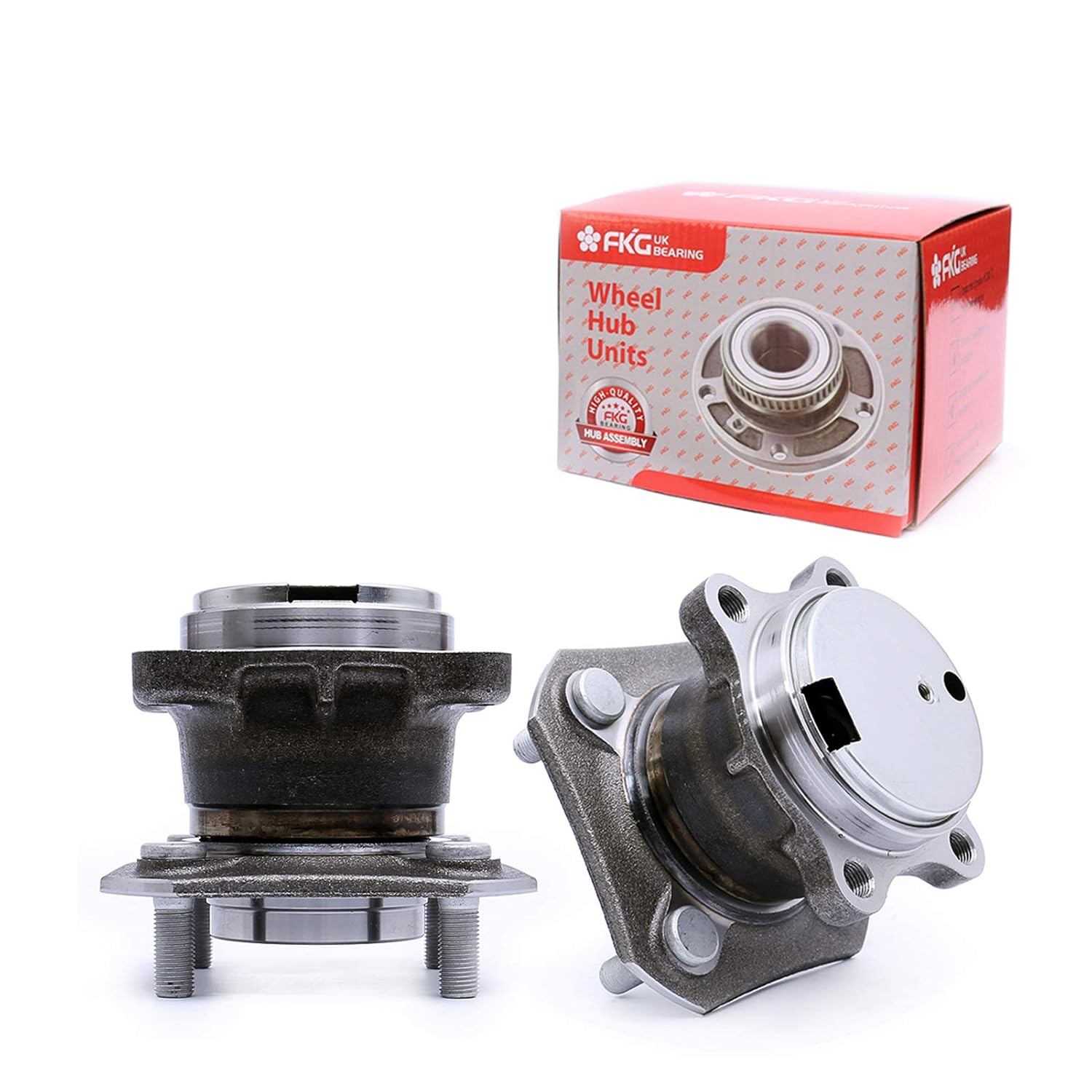 FKG 512384 Rear Wheel Bearing Hub Assembly fit for 2007-2012 Nissan Sentra (2.0L ONLY, 4-Wheel ABS), 4 Lugs Set of 2