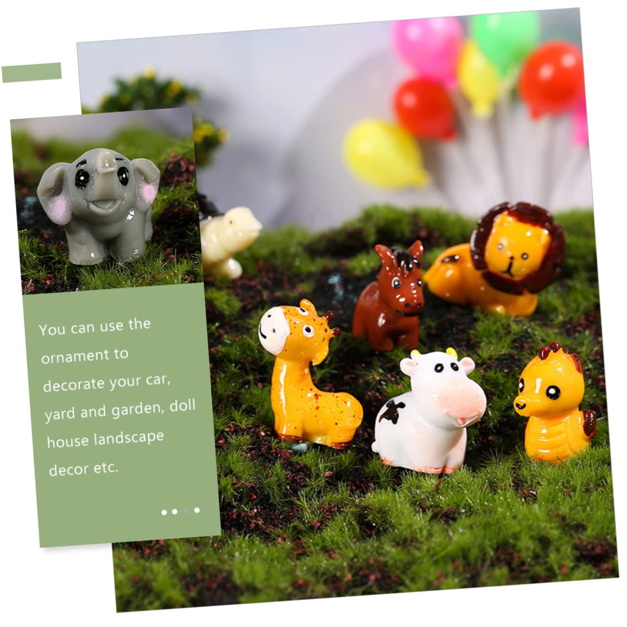 HANABASS 3 Sätze Miniaturfigurinen Teiliges Tierfiguren Kunstharz Für Mini Liebevolle Dekoration Für Tischlandschaften Bestehend REH Schildkröte Und Weiteren Tieren 14 Stück * 3