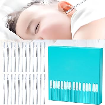 Sticky Ear Cleaning Stick, 2026 New Reusable Ear Wax Removal Tools with Dust Cover Packaging, Earwax Removal Adhesive Swabs for Kids and Adults Small, 24PCS
