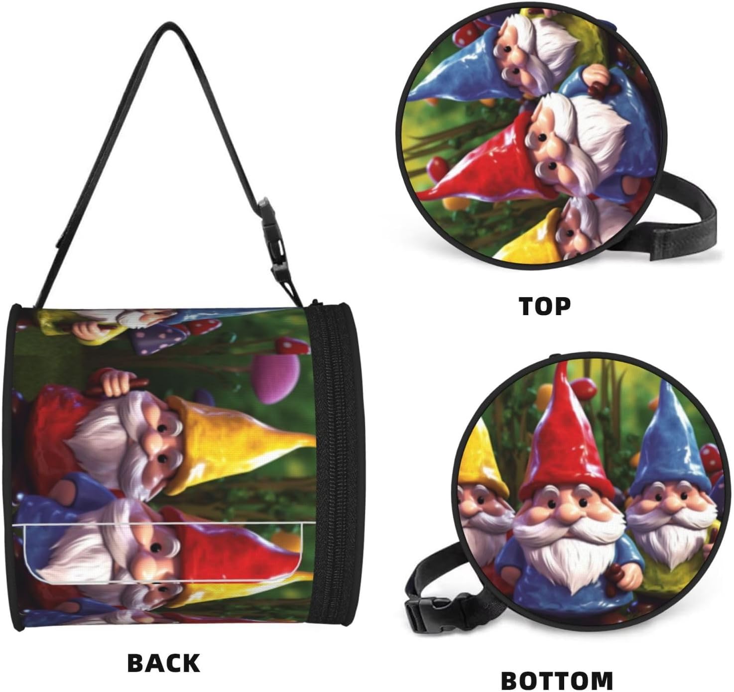 Hanging Toilet Paper Holder Waterproof Cat Proof Roll Paper Case Cover Portable Foldable Roll Storage Bag Colorful Gnomes Tissue Holder with Adjustable Strap for Travel Car Camping Outdoor image 2