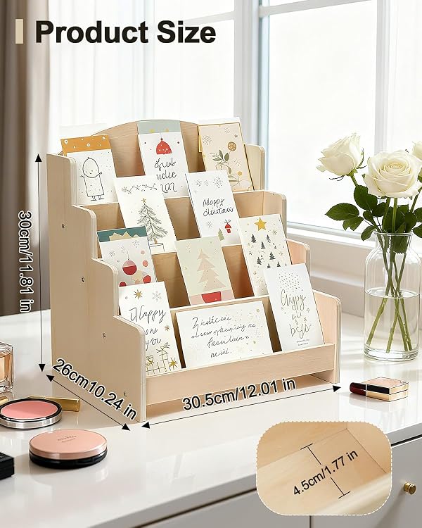 UCEC 4-Tier Wooden Greeting Card Display Stand, Postcard Display for Craft by UCEC - Used condition - Image 3