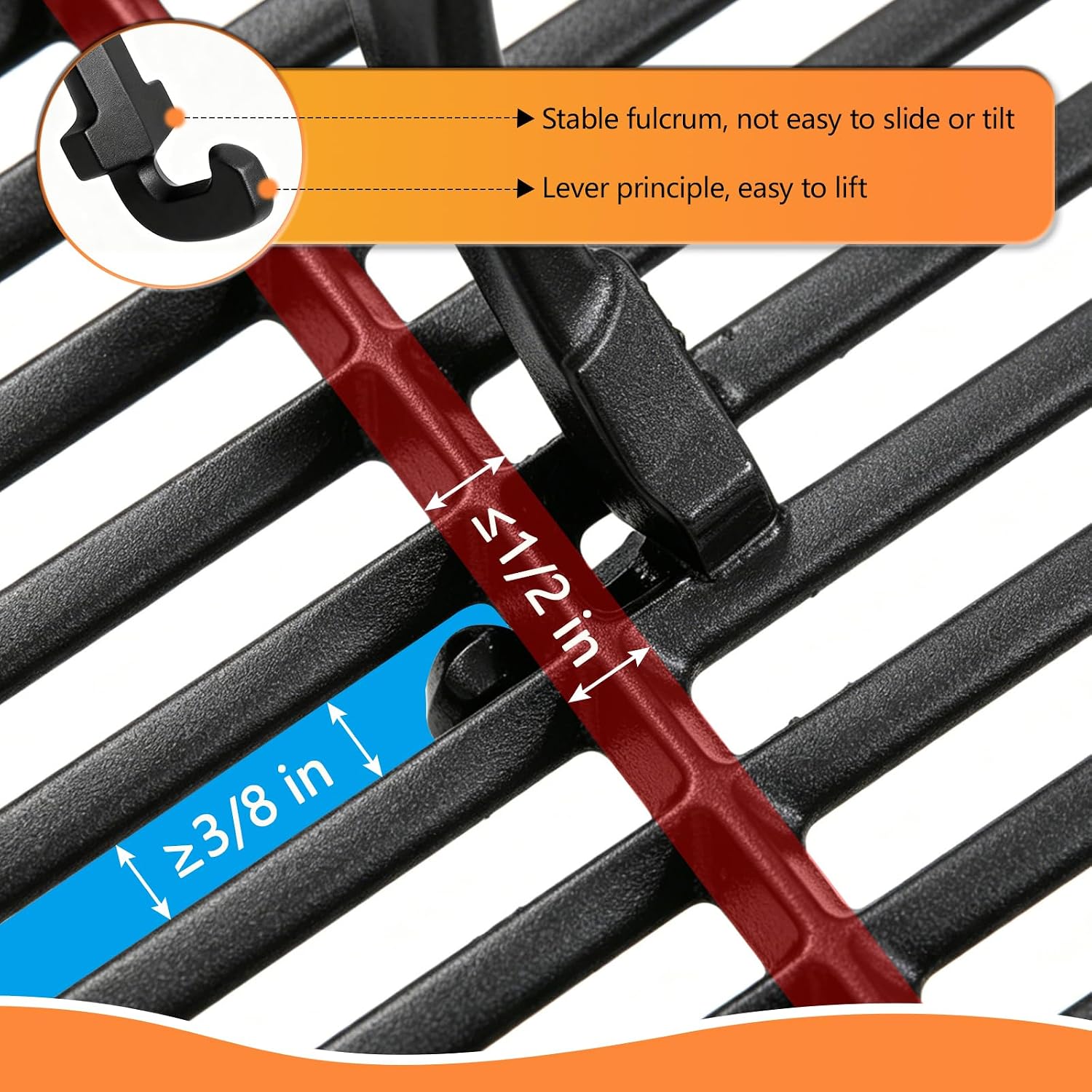 Grill Grate Lifter and Heavy Duty Grill Gripper Tongs Set for Effortlessly Lift Hot Cast Iron & Stainless Steel Grates,Compatible with Charcoal and Gas BBQs | 2 Pack(Green)