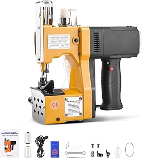 sacknähmaschine 220 V Tragbare Nähmaschine für 2 Sekunden/Sack,Sacknähmaschine für Taschen/Stoff/Reis/Papier/Plastiktüten Nähmaschine