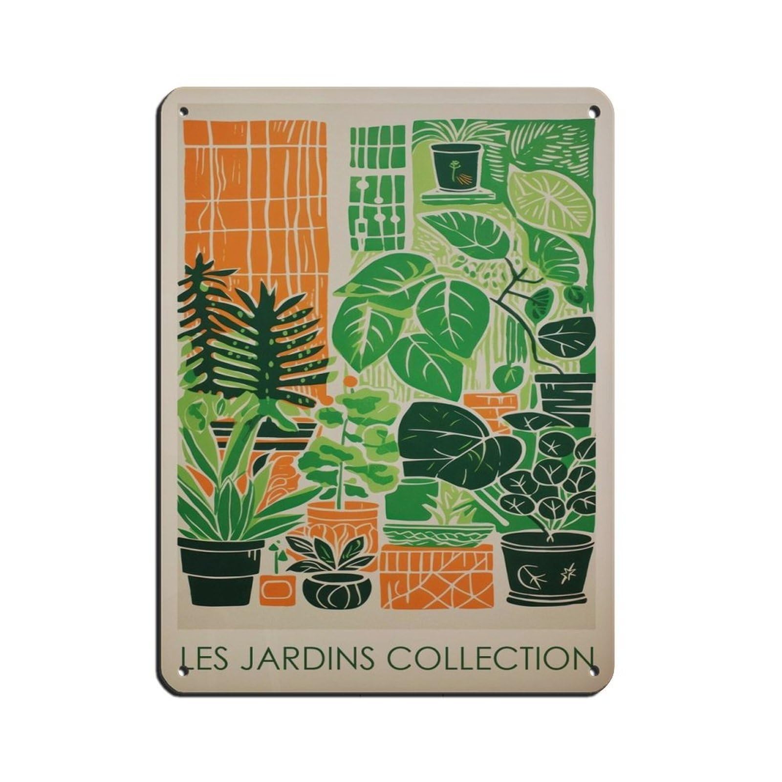 Houseplants, Plant Pot, Plants on A Shelf Tin Sign Vintage Metal Pub Club Cafe Bar Home Wall Art Decoration Poster Retro 12x16inch(30x40cm)