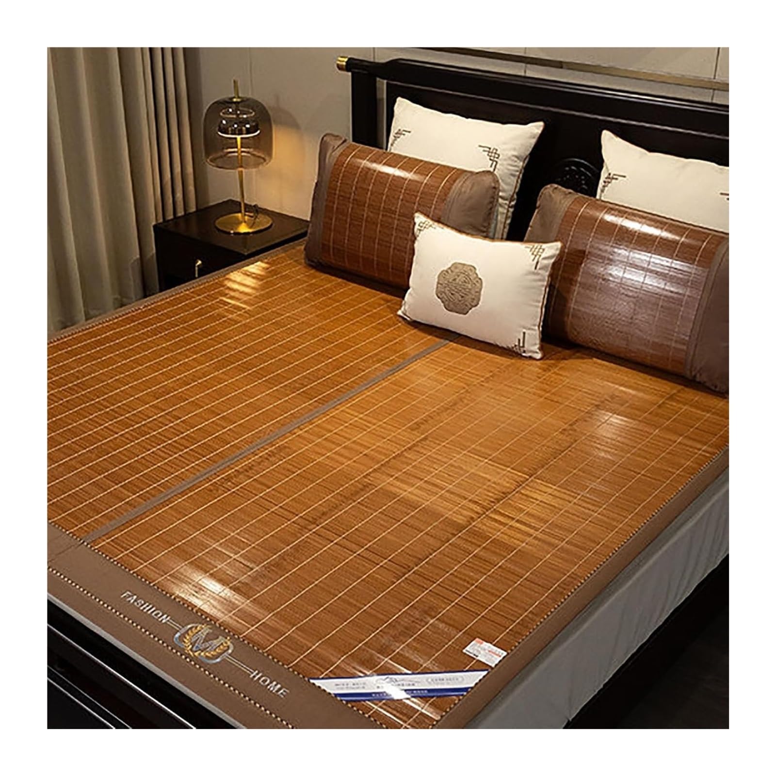 Summer Bamboo Bed Mat, Cooling Summer Sleeping Mat Foldable Portable Home Dormitory Multiple Sizes(150x200cm/59x78.7)