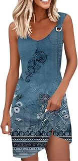 Vestido informal de moda para mujer, ideal para primavera, verano, cuello en V, patrón de agujeros con detalle de anillo, perfecto para el día a día y excursiones