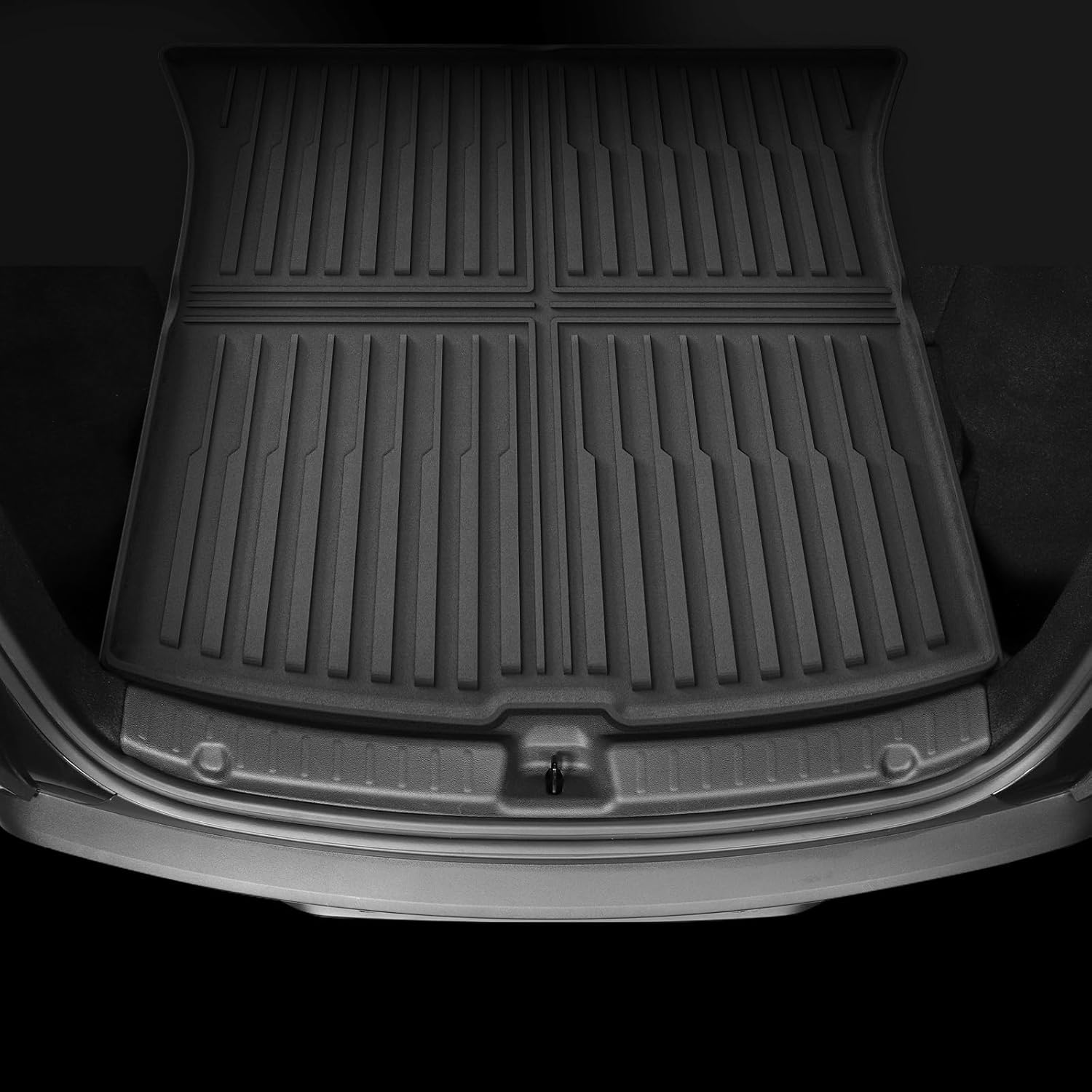 2PCS Trunk Mat & Trunk Sill Guard for Tesla Model Y Juniper 2026 2025 Trunk Sill Guard Bumper Protection TPE Boot Sill Protection Accessories Black