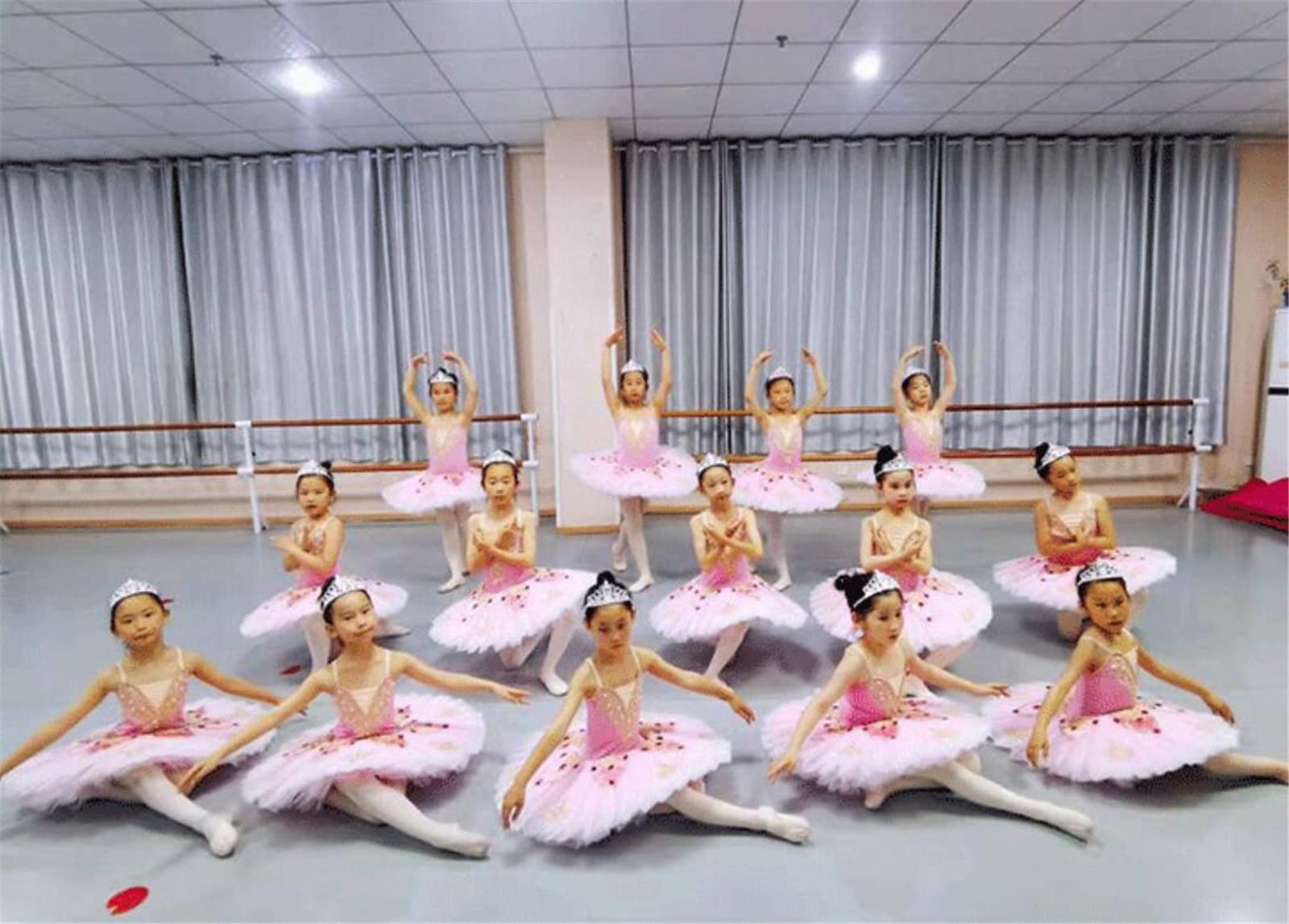 OTMYIGO Tutú de Ballet para niña Leotardos Swan Lake Bailarina Vestido de Baile Leotardo Competencia Fiesta Falda