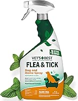 Vet's Best Flea & Tick Home Spray for Dogs - Plant-Based, Kills Fleas Eggs Ticks on Contact, Natural Oils, 32oz Made in USA