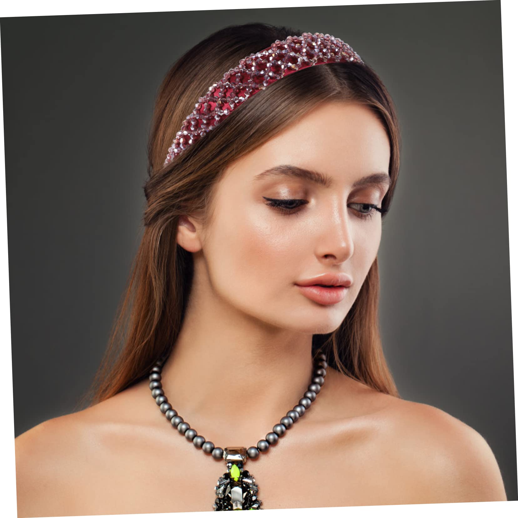 Amazon.com : MERRYHAPY 1pc Handmade Wine Red Crystal Hair  display picture 1