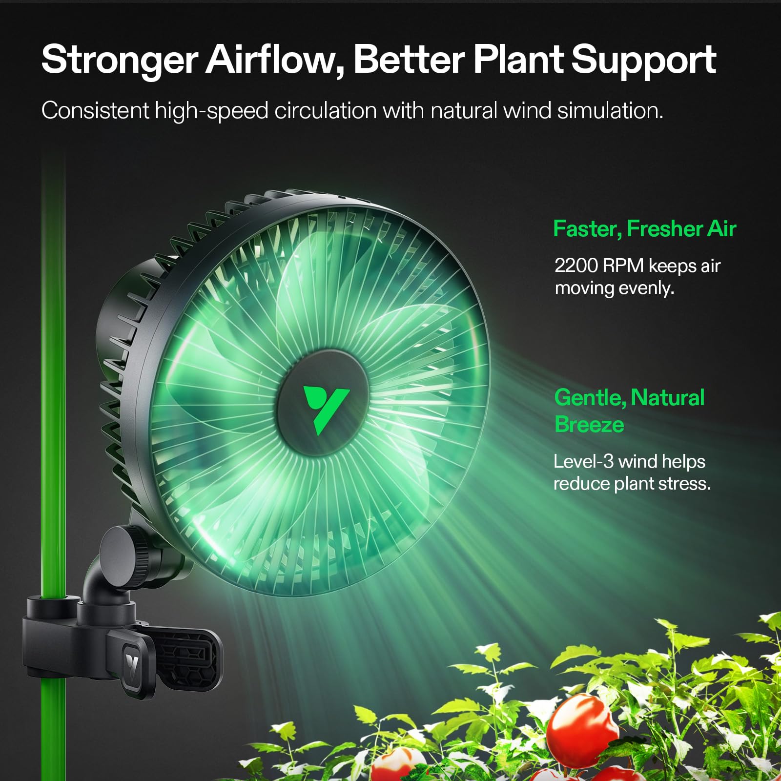 VIVOSUN AeroWave A6 Ventilateur à Clip 150 mm, Oscillation Automatique, Silencieux et Puissant, Pince Stable Antidérapante, Ventilateur de Circulation pour Tente de Culture et Hydroponie, Lot de 2