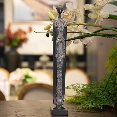 Miniatura 4 de Guichifun Figura coleccionable de estatua africana, figura tradicional tribal para decoración del hogar, estatua de arte africano abstracto,