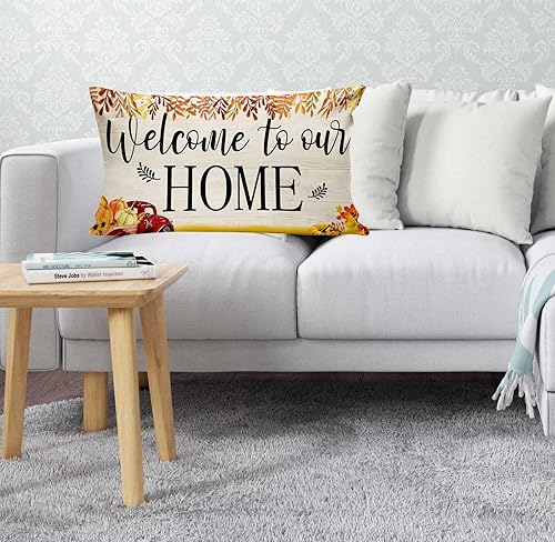 Miniatura 4 de Fundas de almohada de otoño con diseño de hojas de arce, para otoño, cosecha, camión, calabaza, para Acción de Gracias, suministros de fiesta para