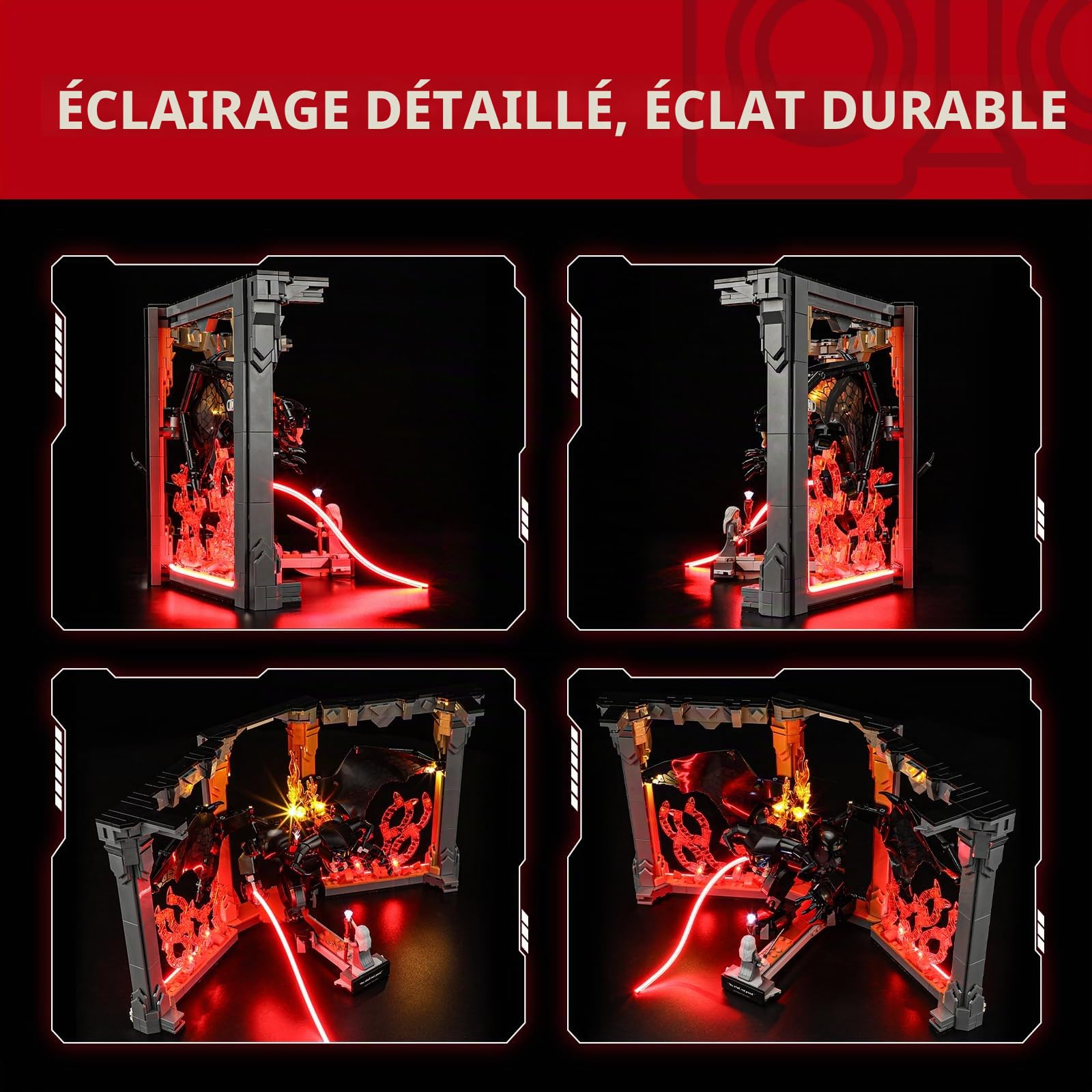 BRIKSMAX Kit d'éclairage 2.0 pour Lego-Balrog Book Nook – Éclairage LED innovant compatible avec Lego Marvel 10367 – Modèle non inclus