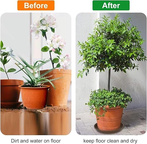 Miniatura 6 de SAUCERHOME Bandeja para macetas de 6 pulgadas, 4 paquetes de 8 pulgadas (7.6 pulgadas) de plástico para macetas y bandejas de goteo para interiores