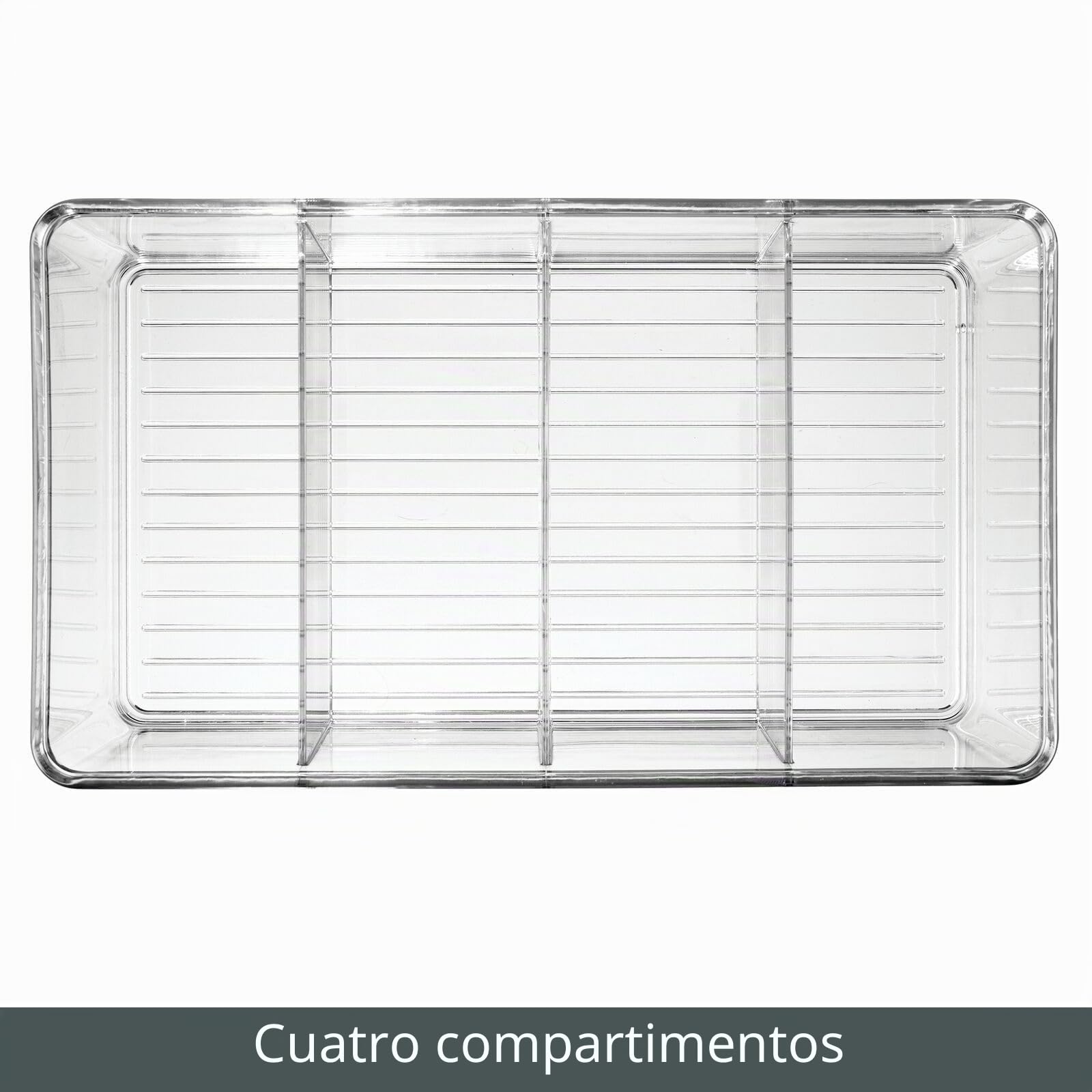 mDesign - Caja de almacenamiento apilable (juego de 2) - práctica cesta de almacenamiento de plástico con 4 armarios - almacenamiento de cocina moderno para sopas en bolsitas, especias, etc. -
