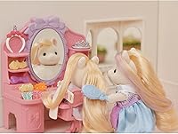 Vista 21 de Calico Critters Pony's Vanity Dresser Set, juego de casa de muñecas con figura y accesorios