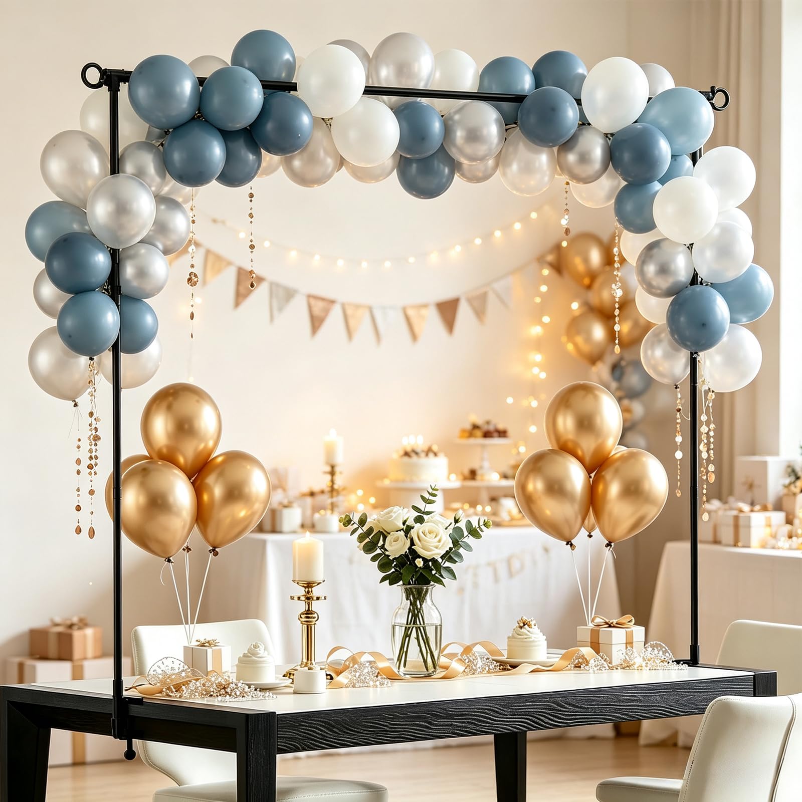 Kit d'arche de ballons de table, kit de support réglable pour anniversaire, mariage, remise de diplôme, fête prénatale, enterrement de vie de jeune fille, fournitures de fête de Noël
