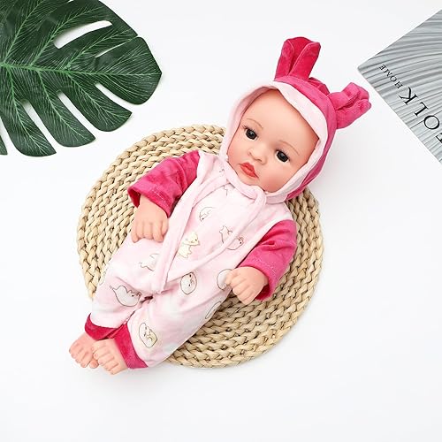 Miniatura 4 de ONEST 5 muñecas de 10 pulgadas Reborn Baby Doll Set incluye 1 juego de muñeca de bebé recién nacido de 10 pulgadas y 4 piezas hechas a mano ropa de