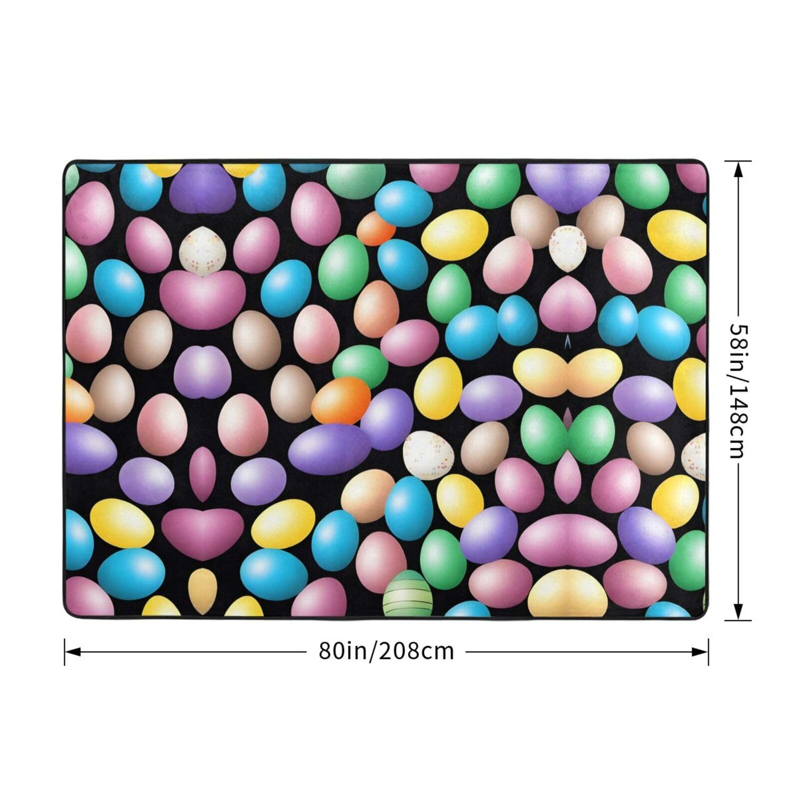 Alfombra con estampado de huevos de Pascua, 80 x 58 pulgadas, alfombra suave y esponjosa para sala de estar, oficina, balcón, decoración moderna del hogar