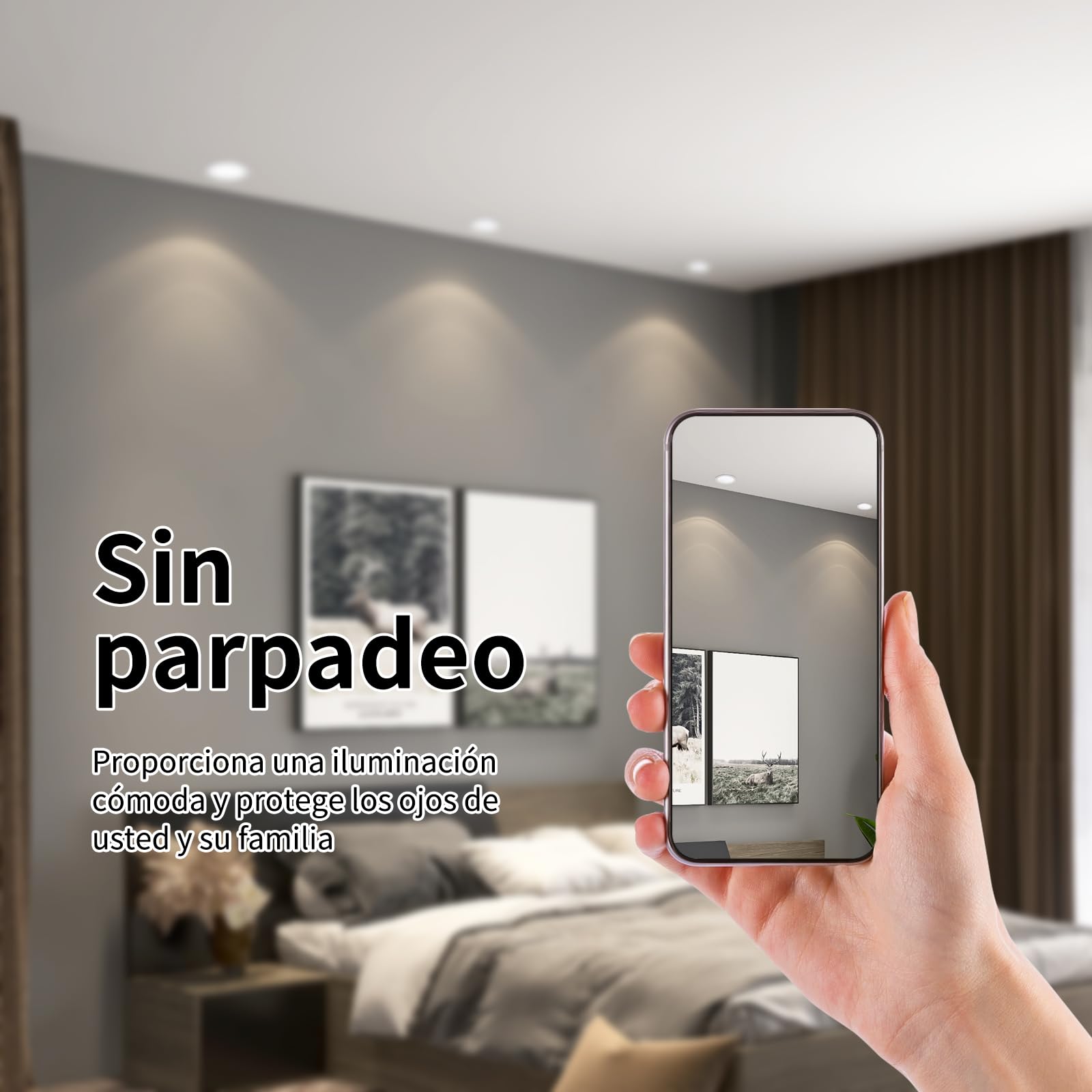 Downlight LED Regulable 12W Ojo de buey led Blanco Cálido/Neutro/Frío IP44 Focos para Sala de Estar Ø123-133mm Agujero Pack de 12