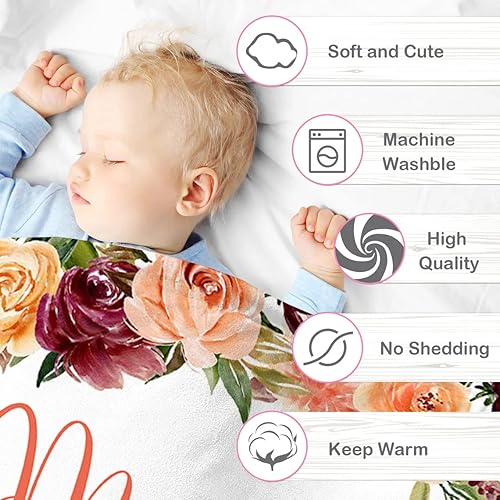 Miniatura 166 de Manta de bebé personalizada para niñas, manta de bebé personalizada con nombre, súper suave, mantas personalizadas con nombre para niños, mantas